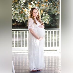 White Lace Maternity Dress